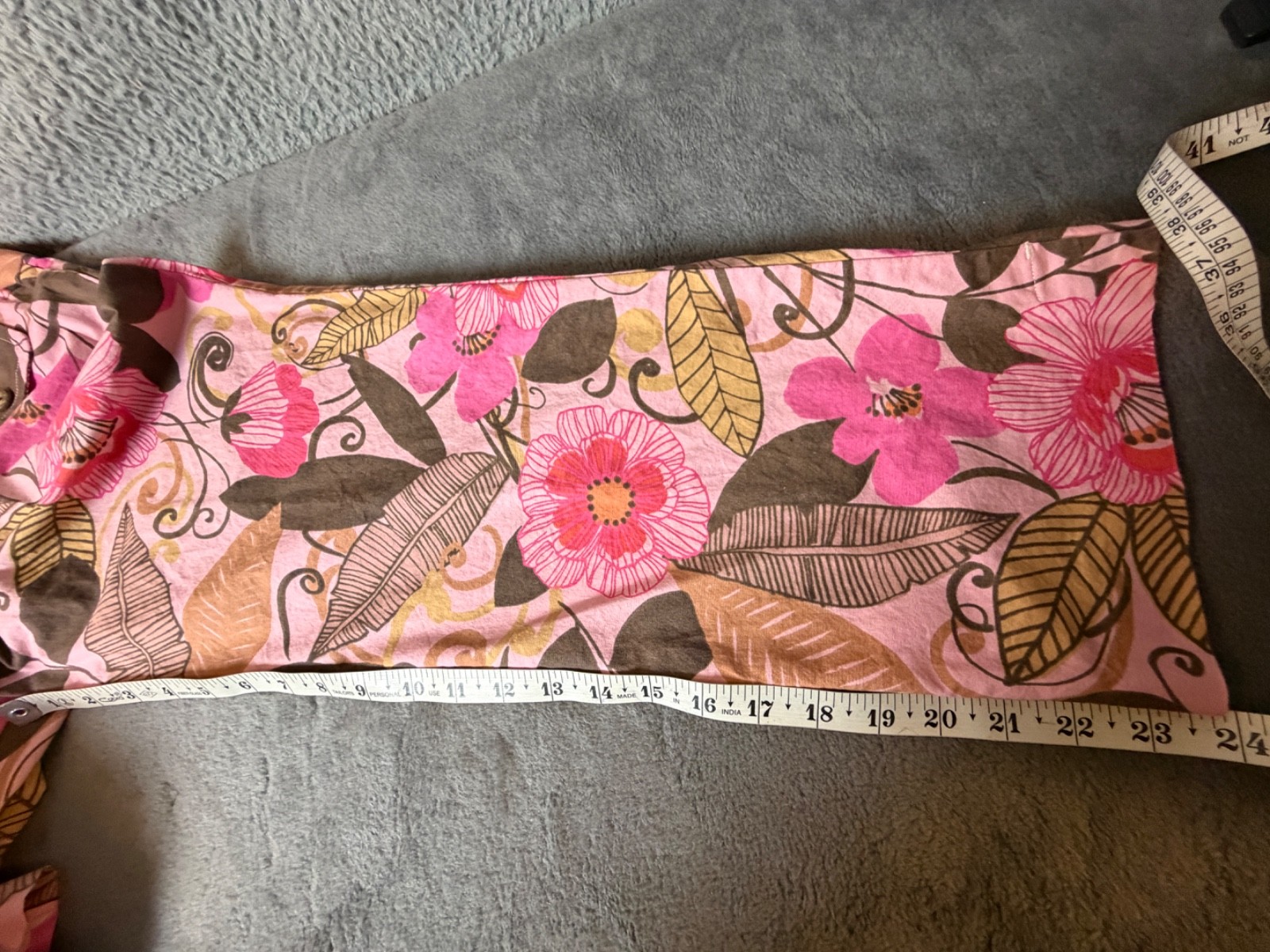 Sigrid Olsen Pants Womens Petite 10 Pink Floral Pop Art Boho Print