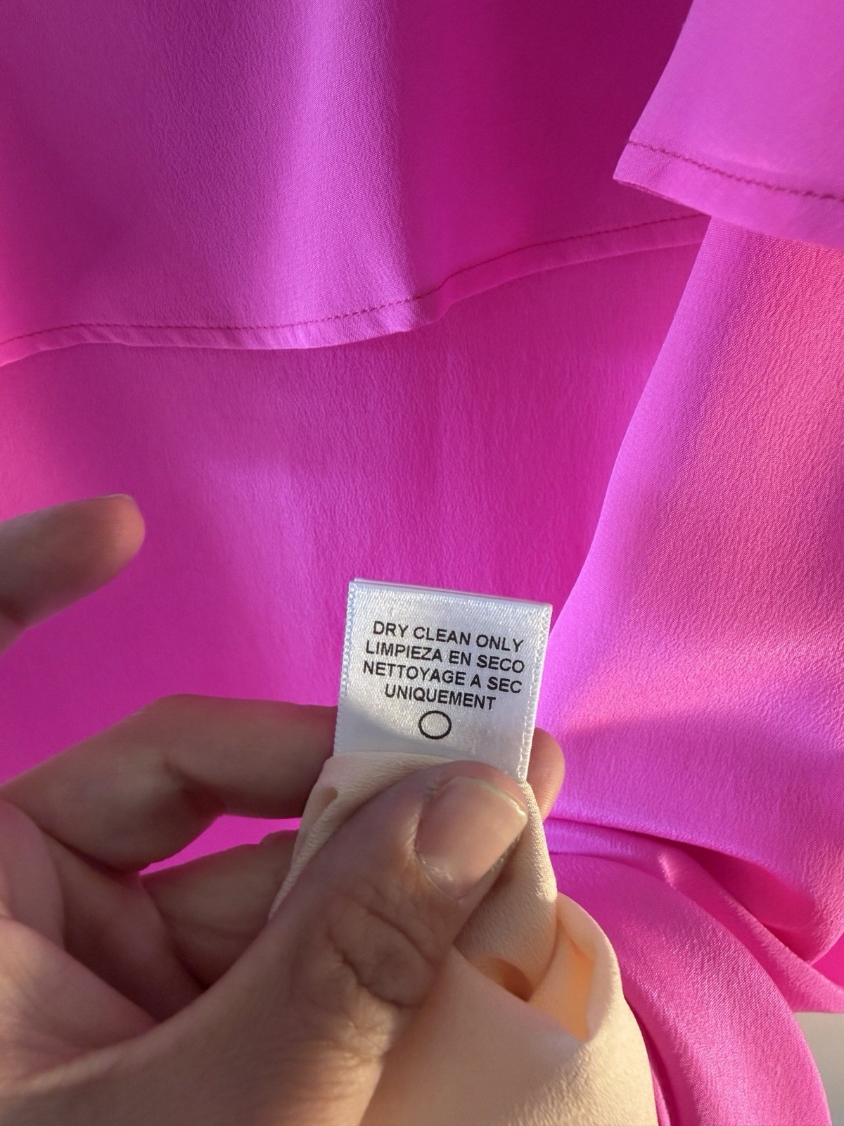 Lavender Brown 100% Silk Dress Size Small Pink Ruffle Mini Made USA