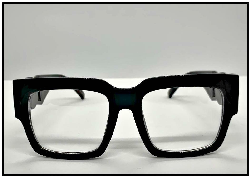 CLASSIC RETRO HIP HOP Style Clear Lens EYE GLASSES Thick Frame Silver Medallion