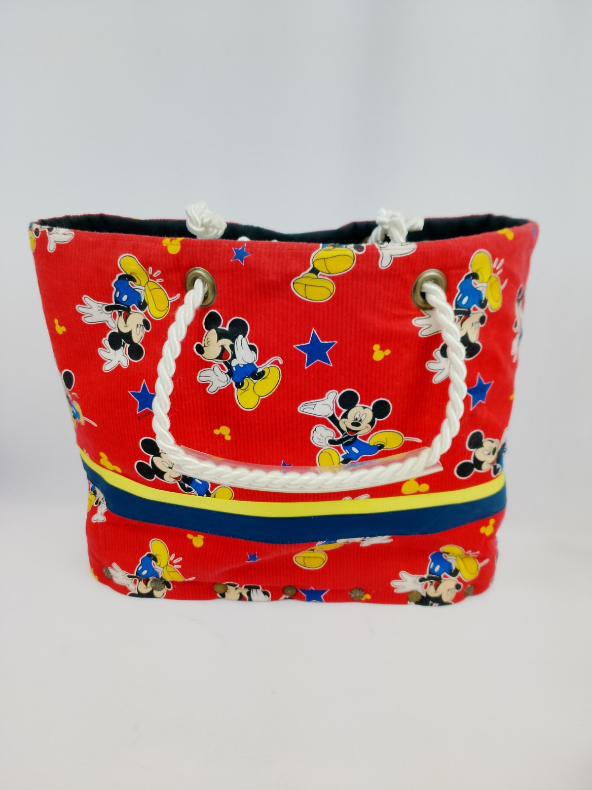 Handmade Red Mickey Mouse Tote Beach Bag