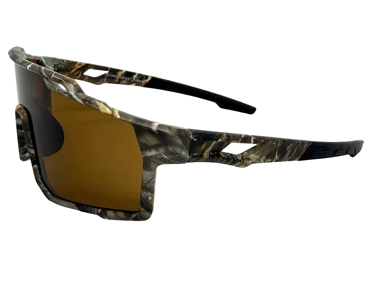 Sporty Military Tactical Fishing Hunting Wrap SUN GLASSES Large Camouflage Frame