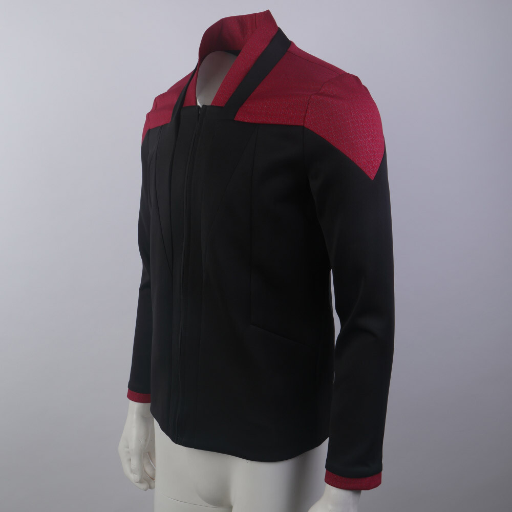 For Picard 3 Red Geordi Gold Blue Dress Uniform Starfleet Jacket Shirts Costume