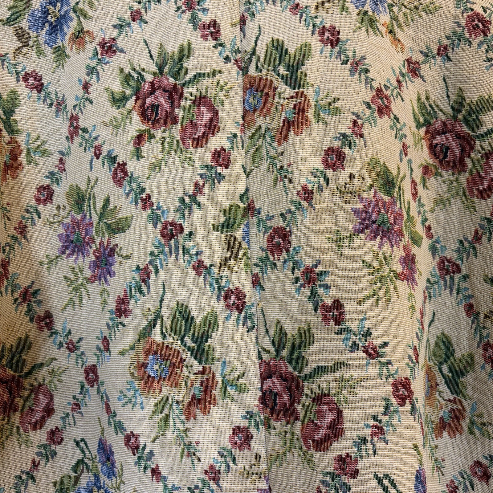 Floral Tapestry Brocade Jacket L Romantic Victorian Cottagecore Gold Button