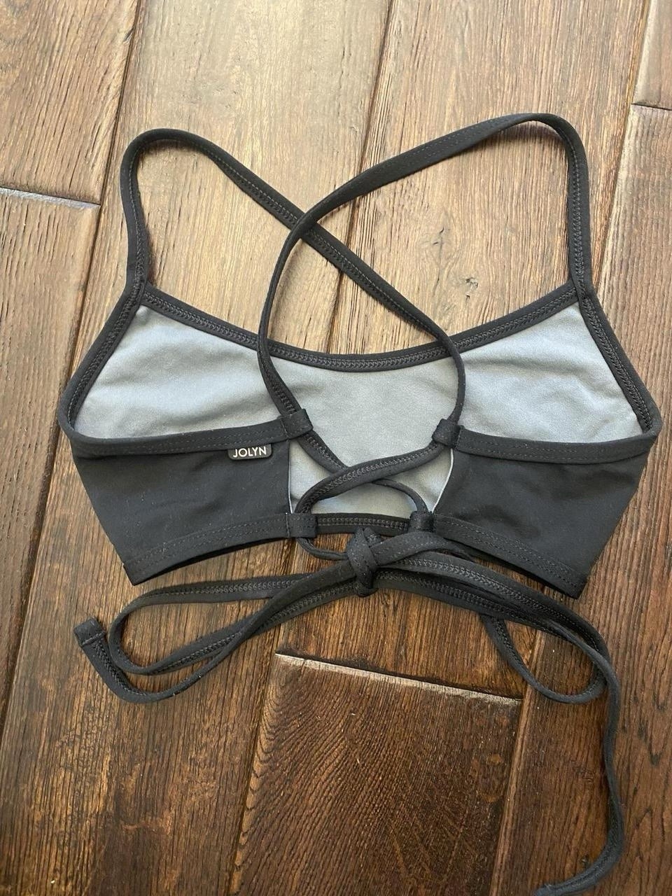 JOLYN Grayson Black 2-Piece Bikini Set Spaghetti Straps Lined Adjustable S A