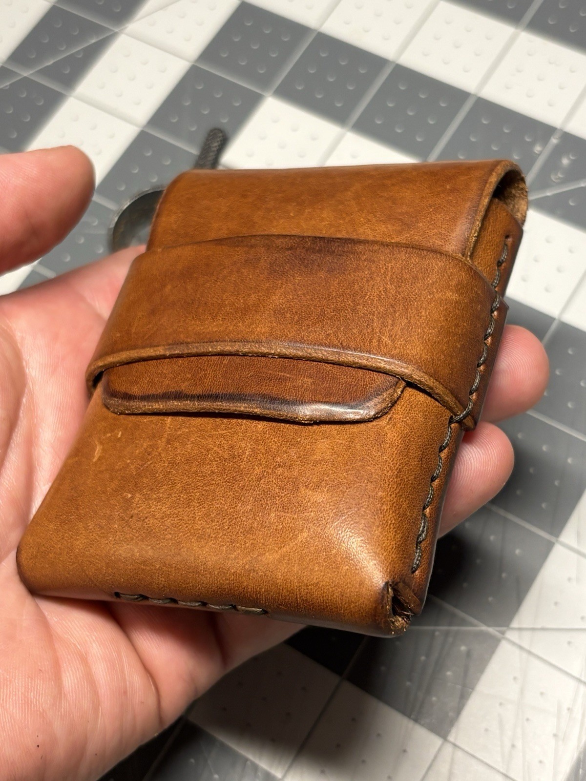 Handmade Leather Vertical Pocket Flap Wallet – Slim & Durable