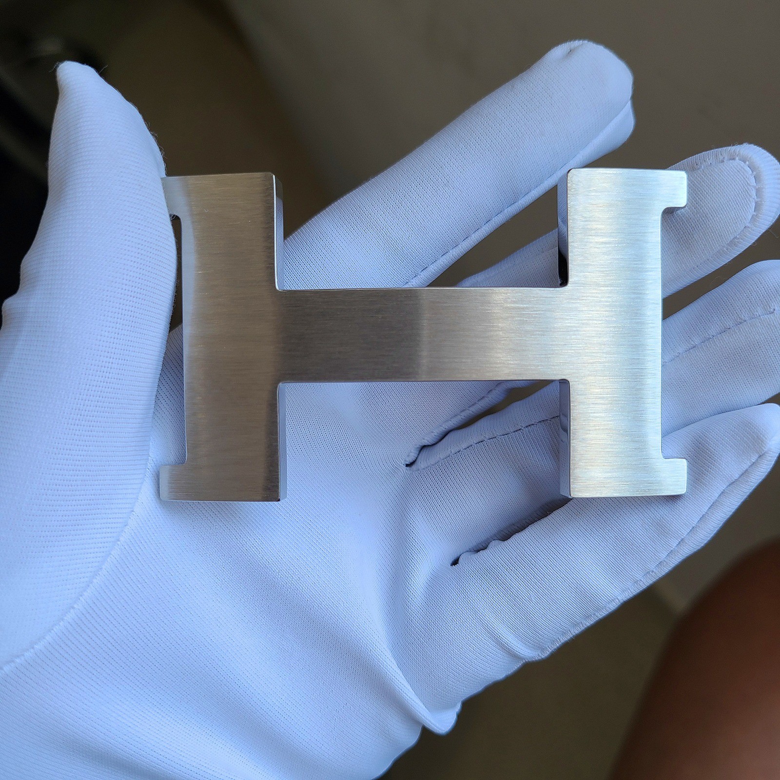 38mm H Silver Brushed Constance Belt Buckle