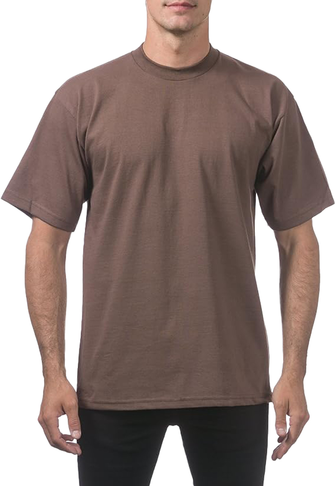 Pro Club Men’s Heavyweight T-Shirt Crew Neck Plain Blank Short Sleeve Tee All Si