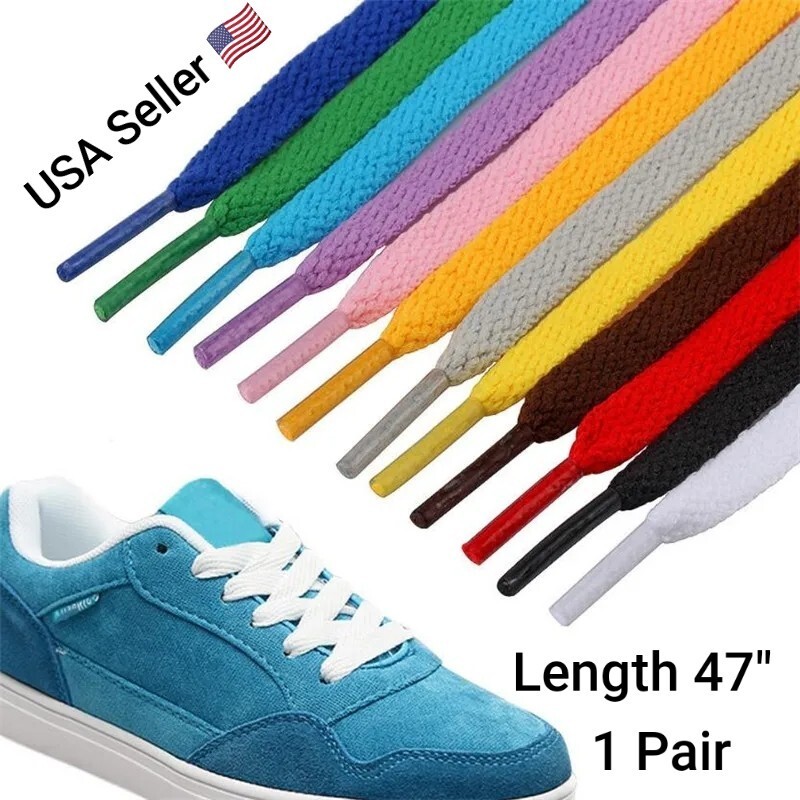 1 Pair Colorful Laces Multicolor Gradient Print Flat Canvas Shoe Lace Shoes 47″