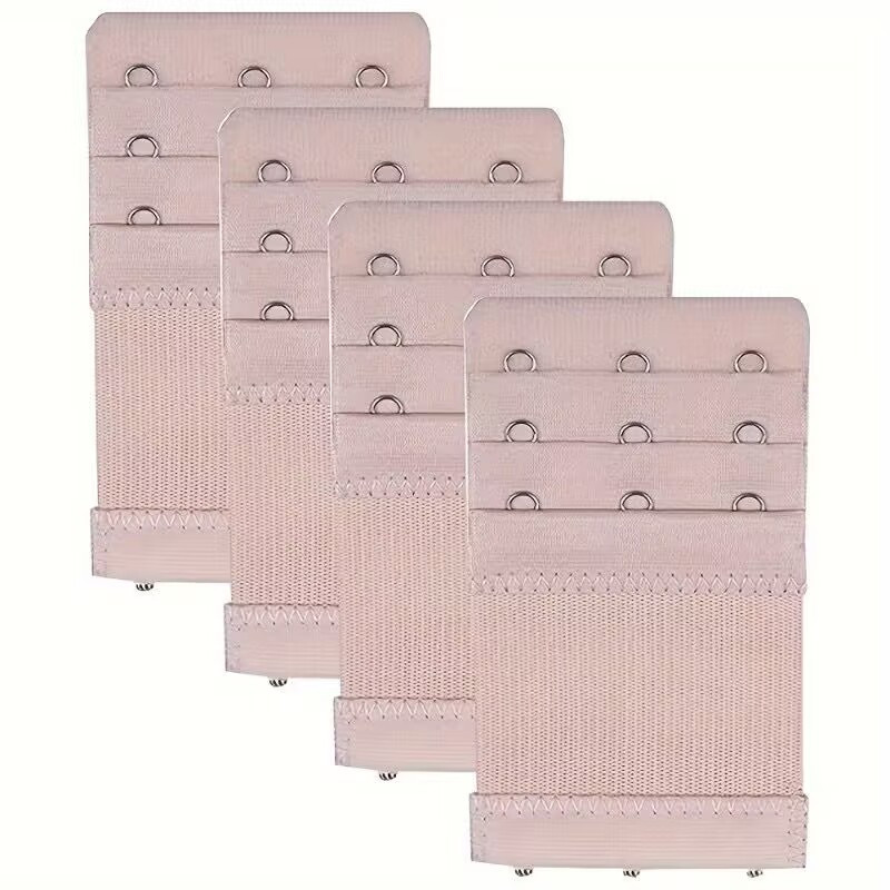 4 Pieces 3-Hook Bra Strap Extender; Comfortable and Adjustable Bra Strap Clip