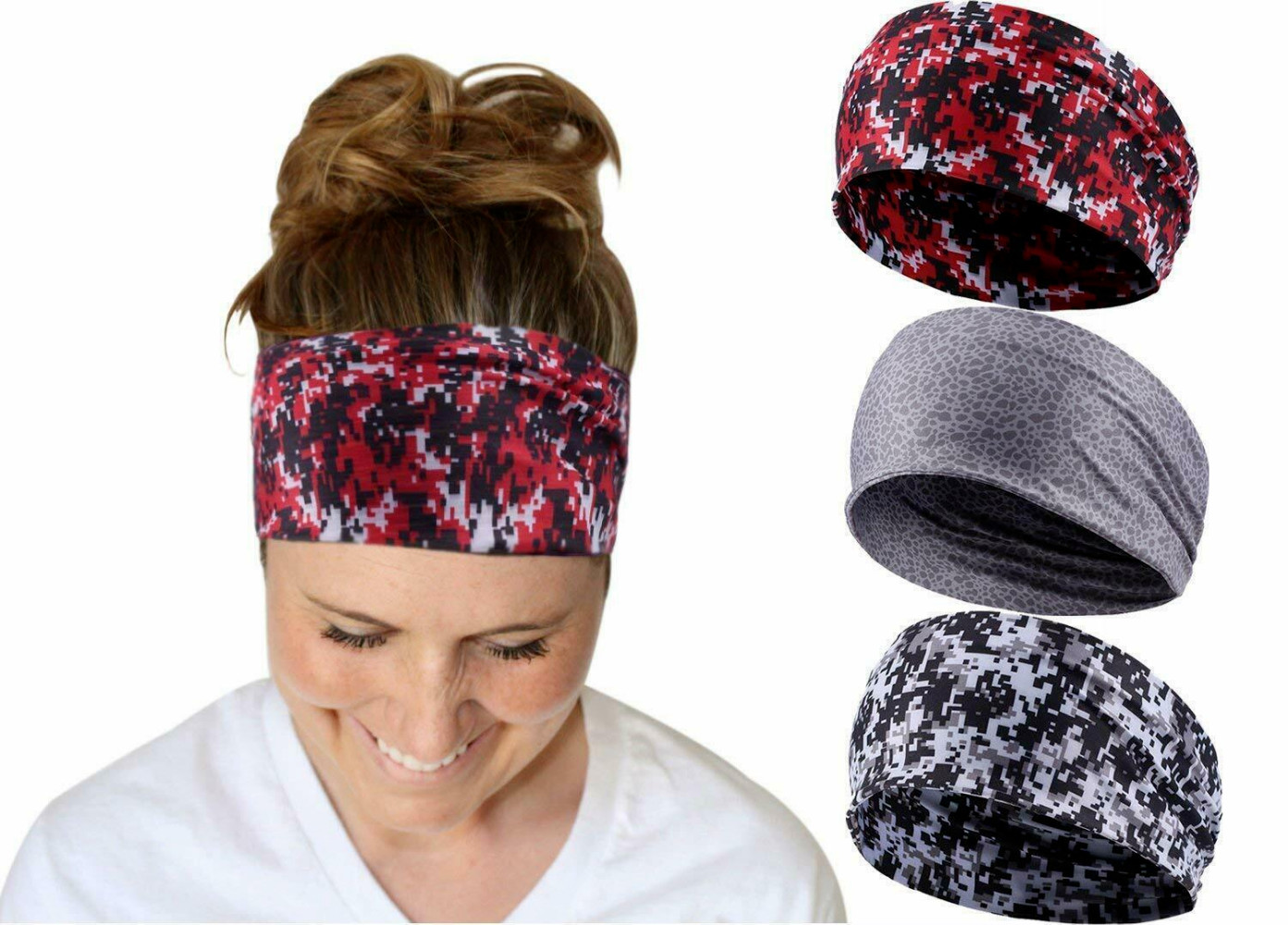 Stretch Sweatband Wide Headband Yoga Gym Run Head Wrap Head Band for Women Gift