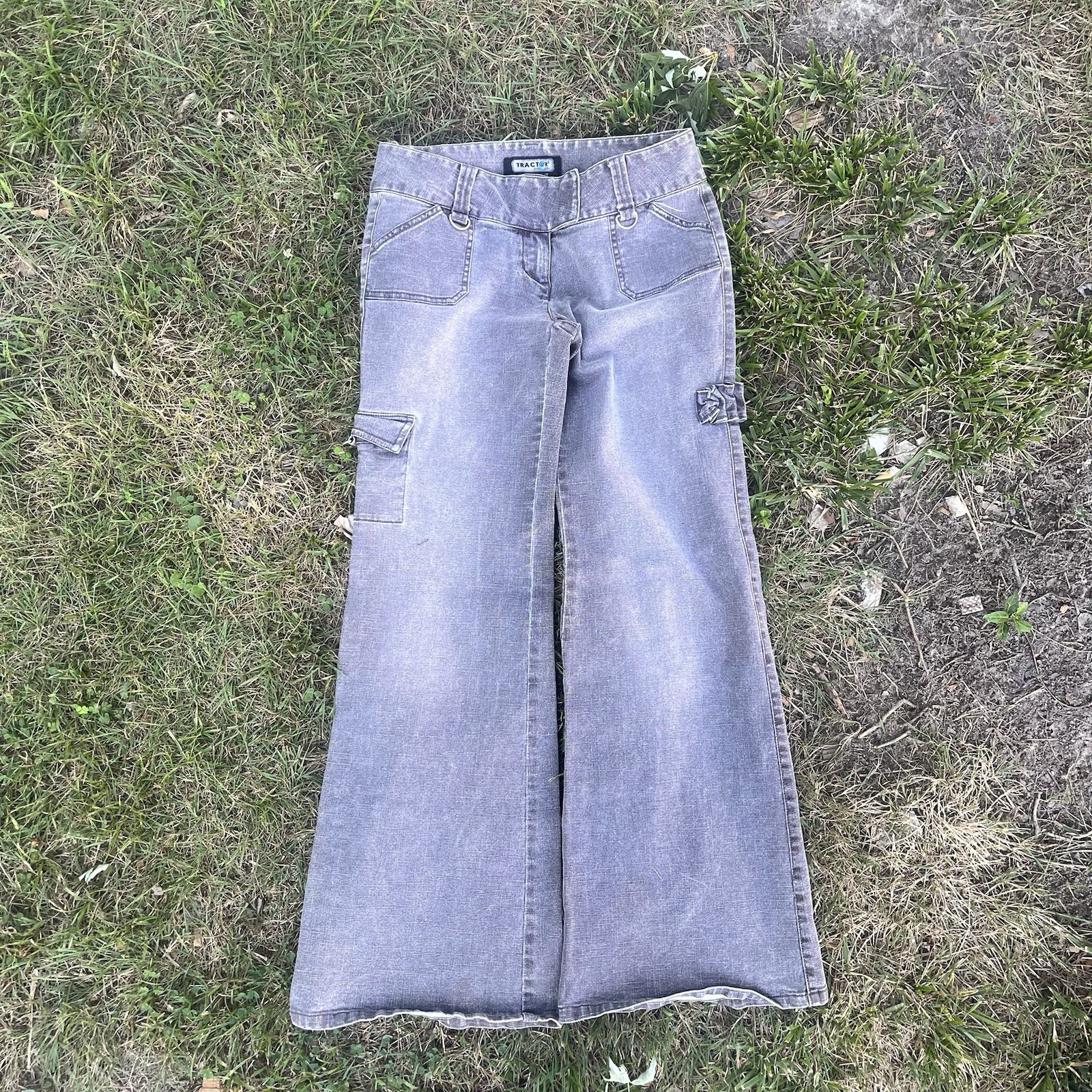 Women’s Tractor Wide Flare Y2K Fade Denim Jeans Size 5