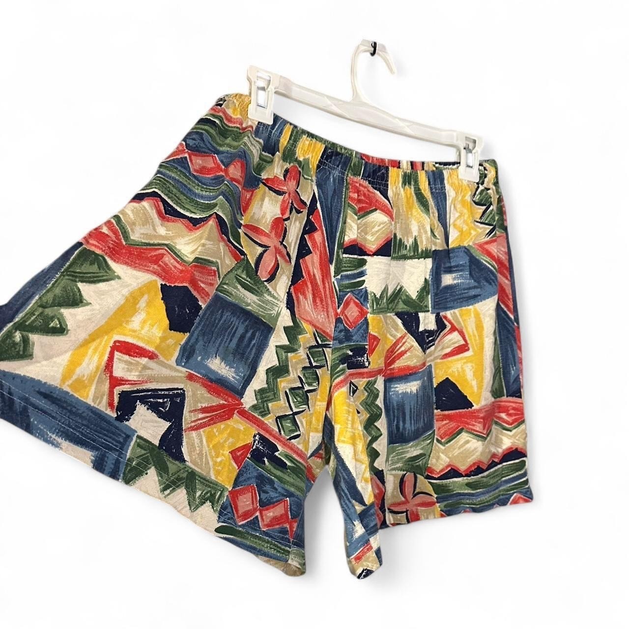 Vintage YS Sport by Youngstuff Abstract Geometric Shorts Multi-Color Womens M
