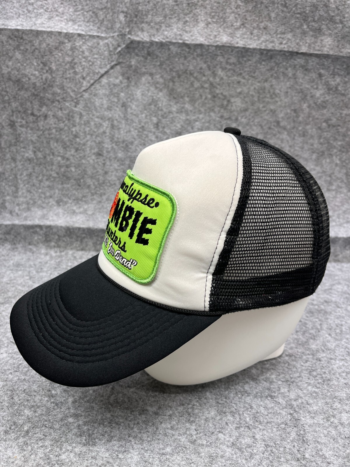 Apocalypse Zombie Hunters Hat Cap Snap Back Adult Black Trucker Poly Nylon