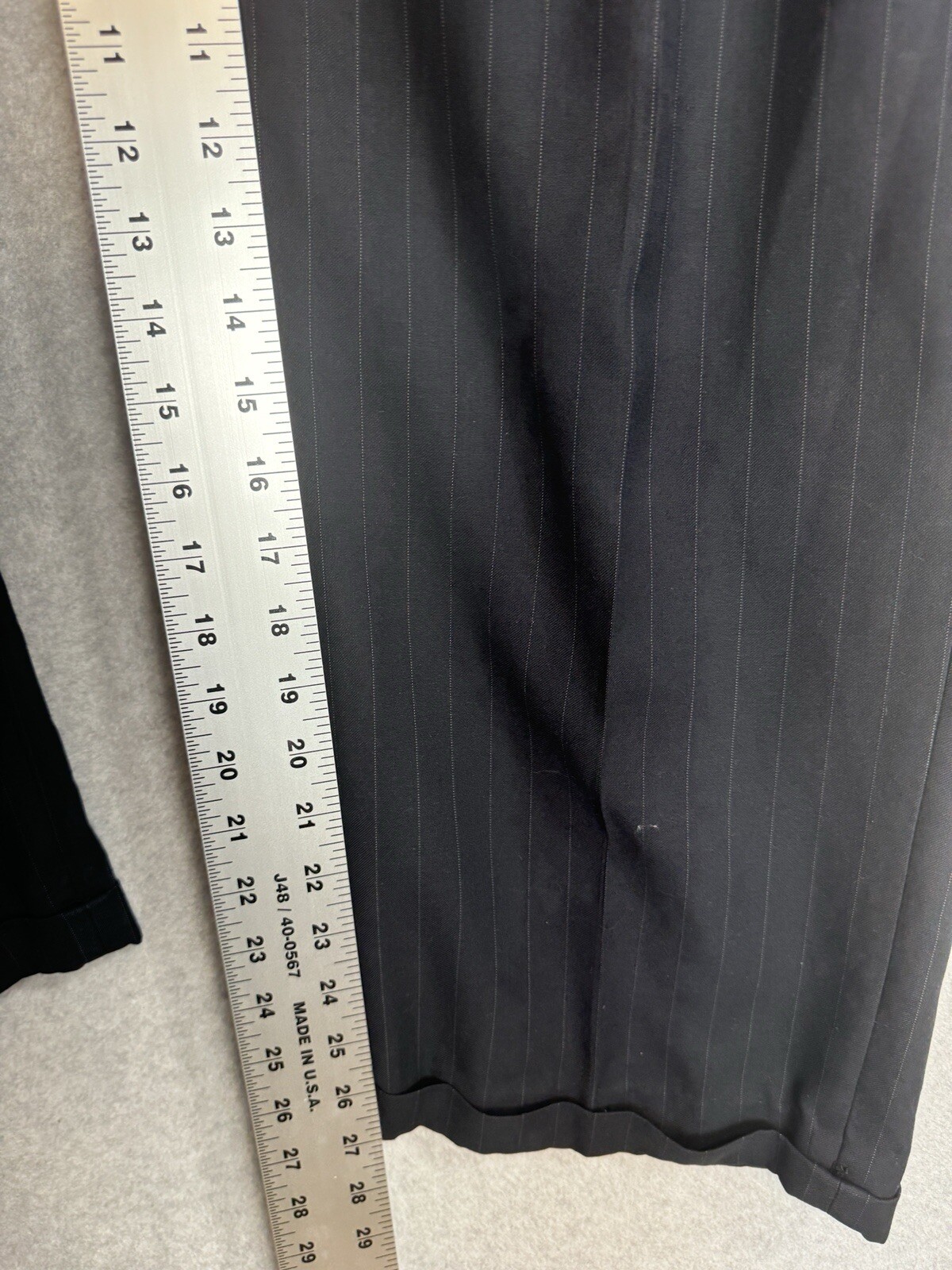 George Men’s Navy Blue Pinstripe Suit 42R 36 x 27 Three Button Blazer Trousers