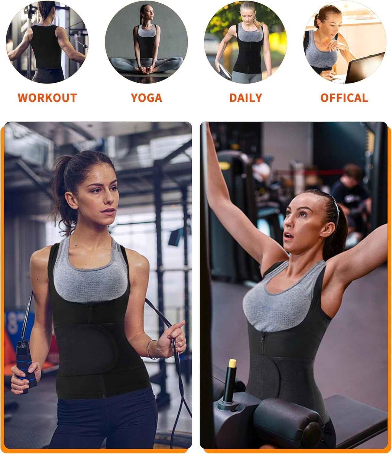 Fajas Reductoras Abdomen Para Mujeres Sudar Perder Peso Sauna Suit Tank Top Gym