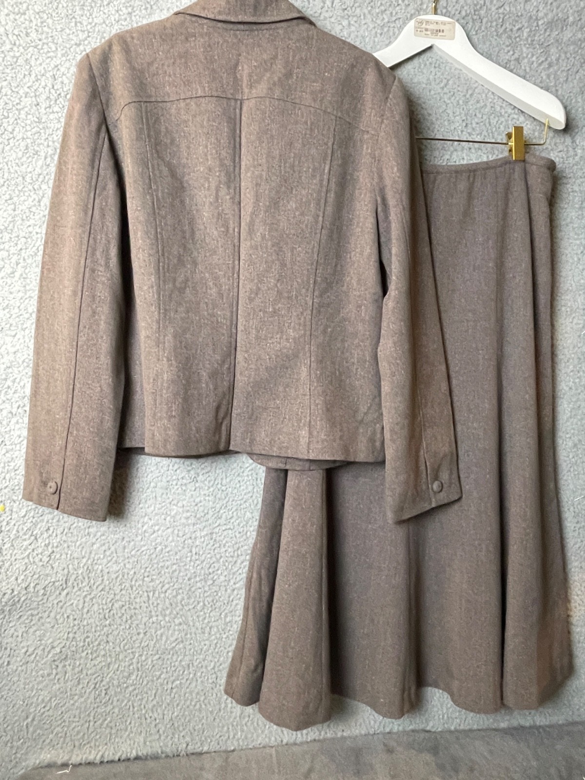 Sigrid Olsen Jacket Skirt Suit Womens 12 Brown Single Breasted Capsule Wardrobe