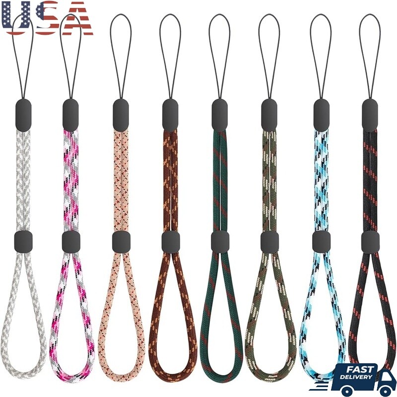 Adjustable Nylon Wrist Strap Lanyard 8 Pack Phone Camera USB Keys ID Badge