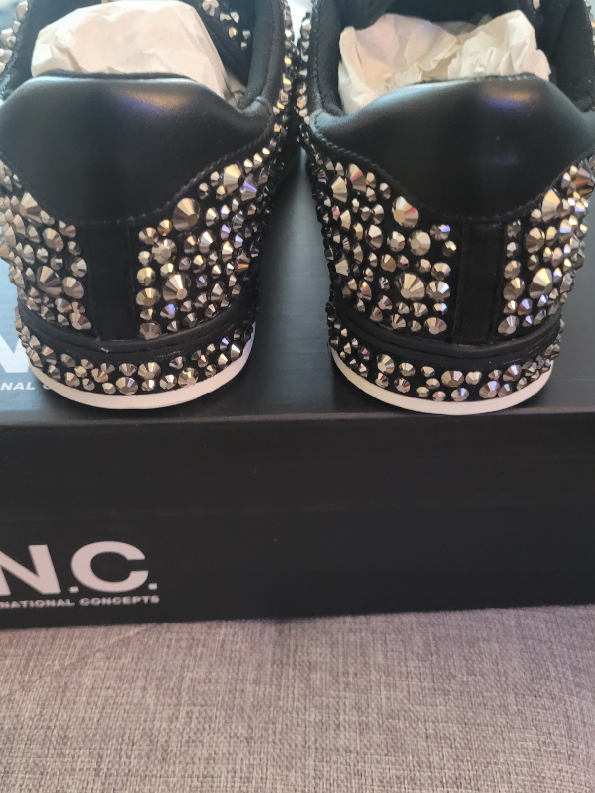 I.N.C. Dazzlelee Black Rhinestone Sneakers women’s size 7
