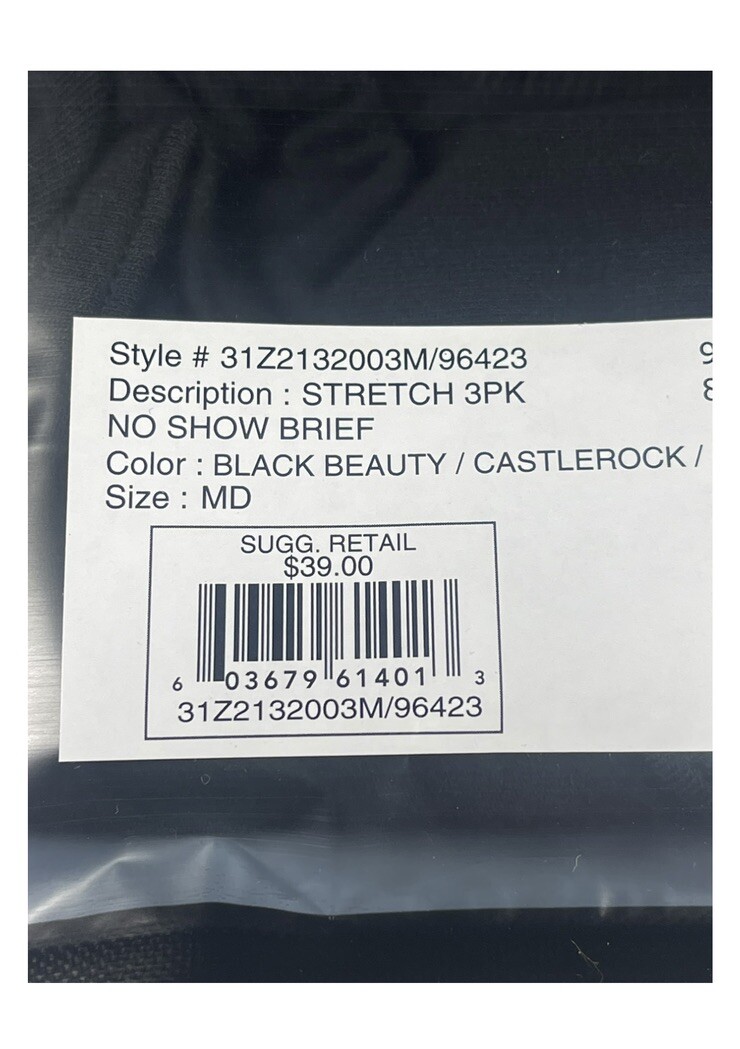 NWT 2(x)ist. 3 Pack. Breathable Stretch No Show Briefs. Black. MSRP $39.00