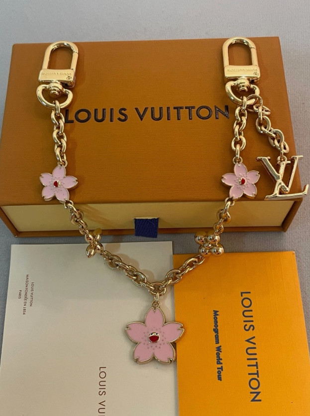 LV Monogram Charms Bag Chain Gold Key Holder M65162 New LV