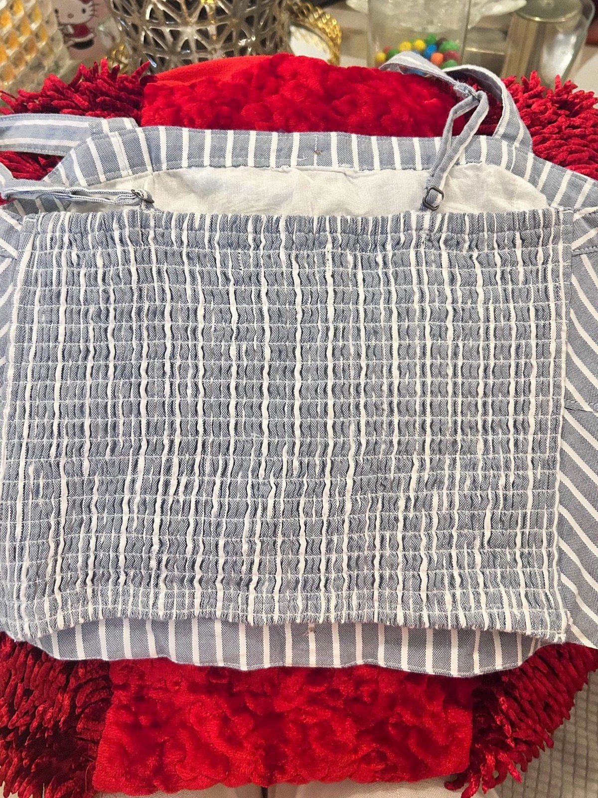 Abercrombie & Fitch Striped Smocked Corset Tank Top Size S