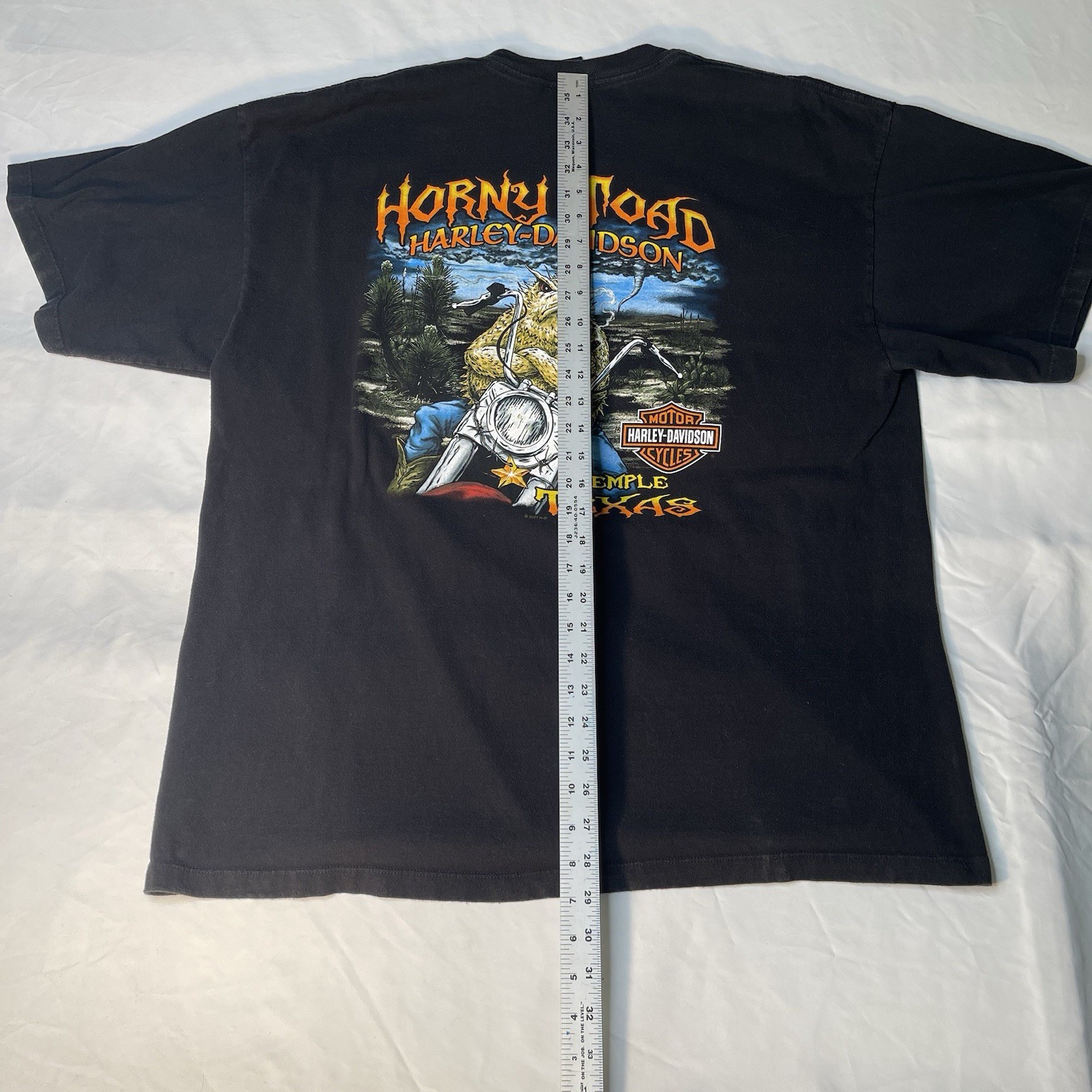 Harley Davidson Men’s Short Sleeve T-Shirt Vintage 2007 Double Sided Print