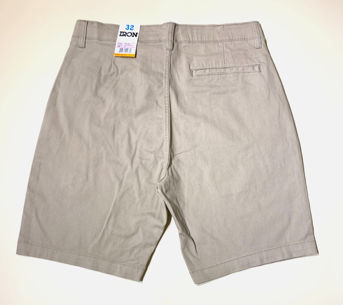 IRON CO. Men’s Stretch Fabric Flex Waist Flat Front Shorts VTG Wheat All SZ
