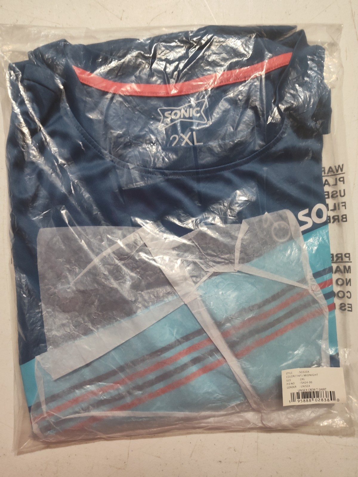 Sonic Drive-In Uniform Shirt, Cross Stripe, Size 2XL Unisex, Brand new, 2023-25
