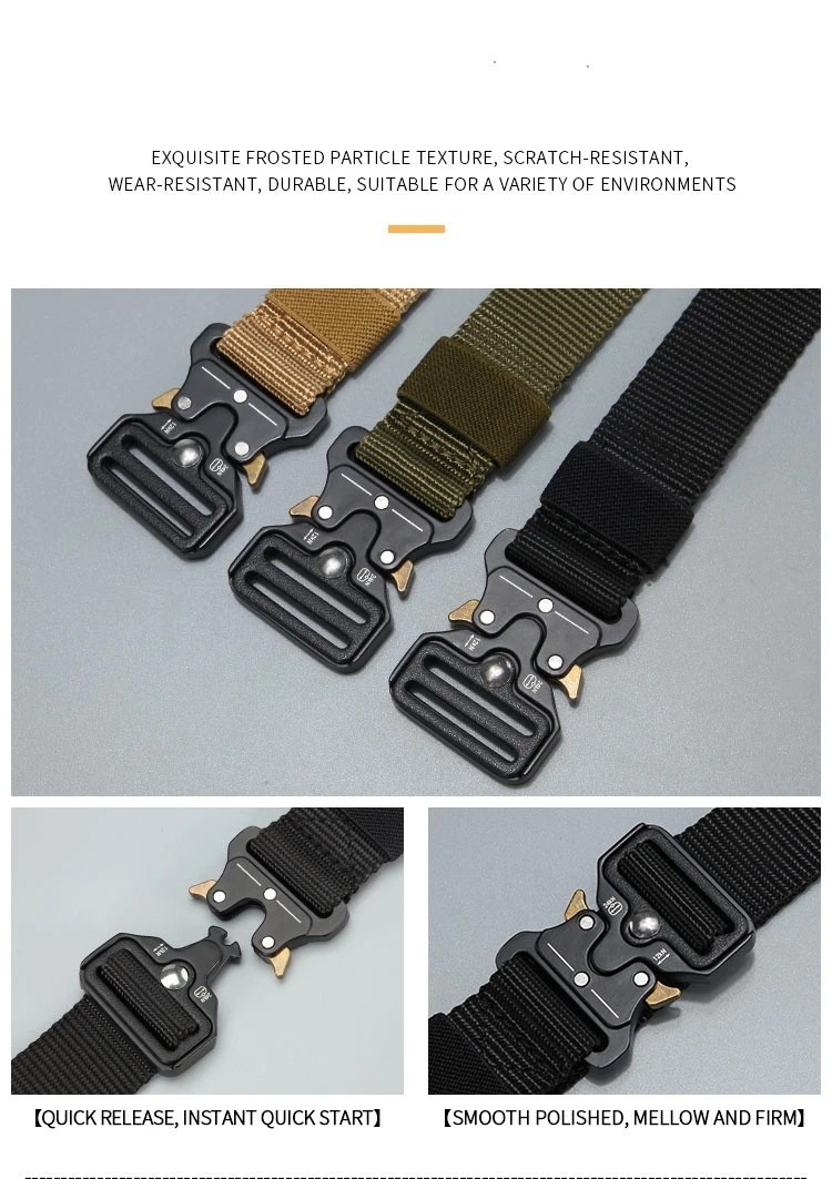 Men’s Nylon Tactical Belt Outdoor Hiking Camping Military Style Waist Belt