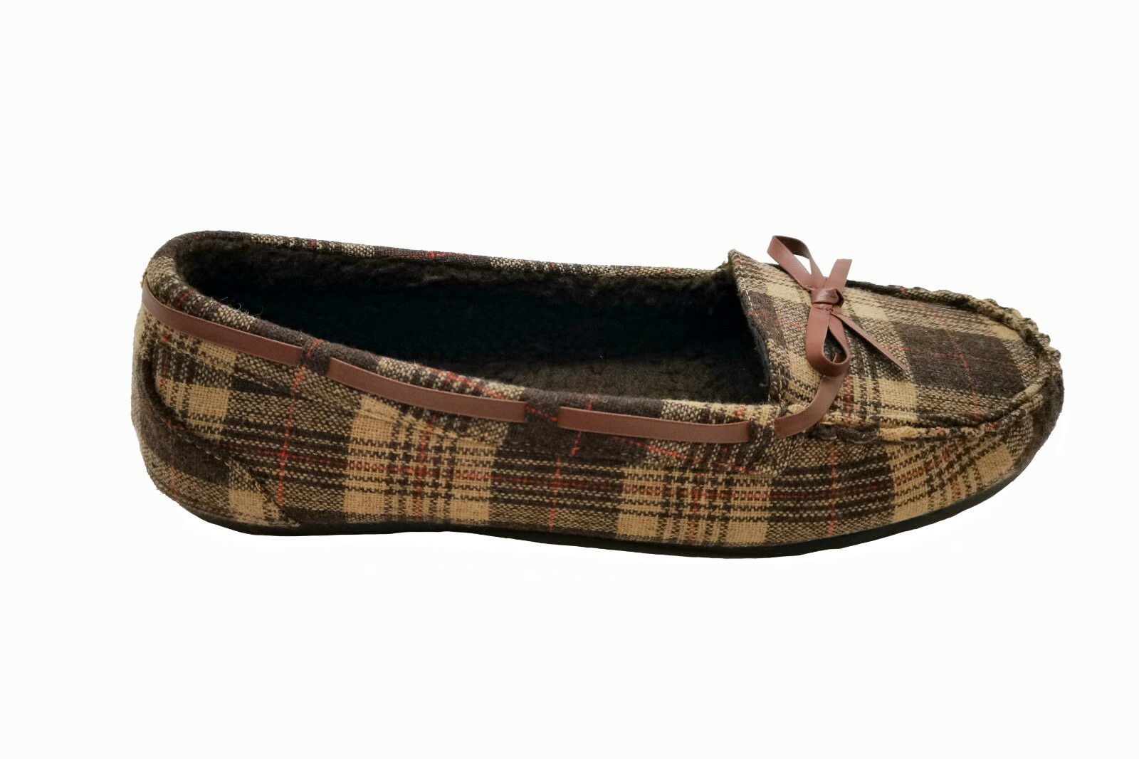 Moccasins Women Slip On Indoor Outdoor Shoe Slipper Fur Loafer #985