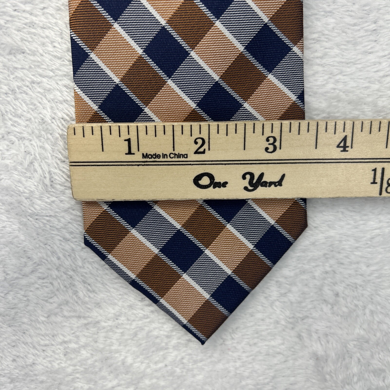 Saddlebred Blue Orange Plaid Men’s Necktie 3.5”x 58.5” 100% Silk NWT $38.00
