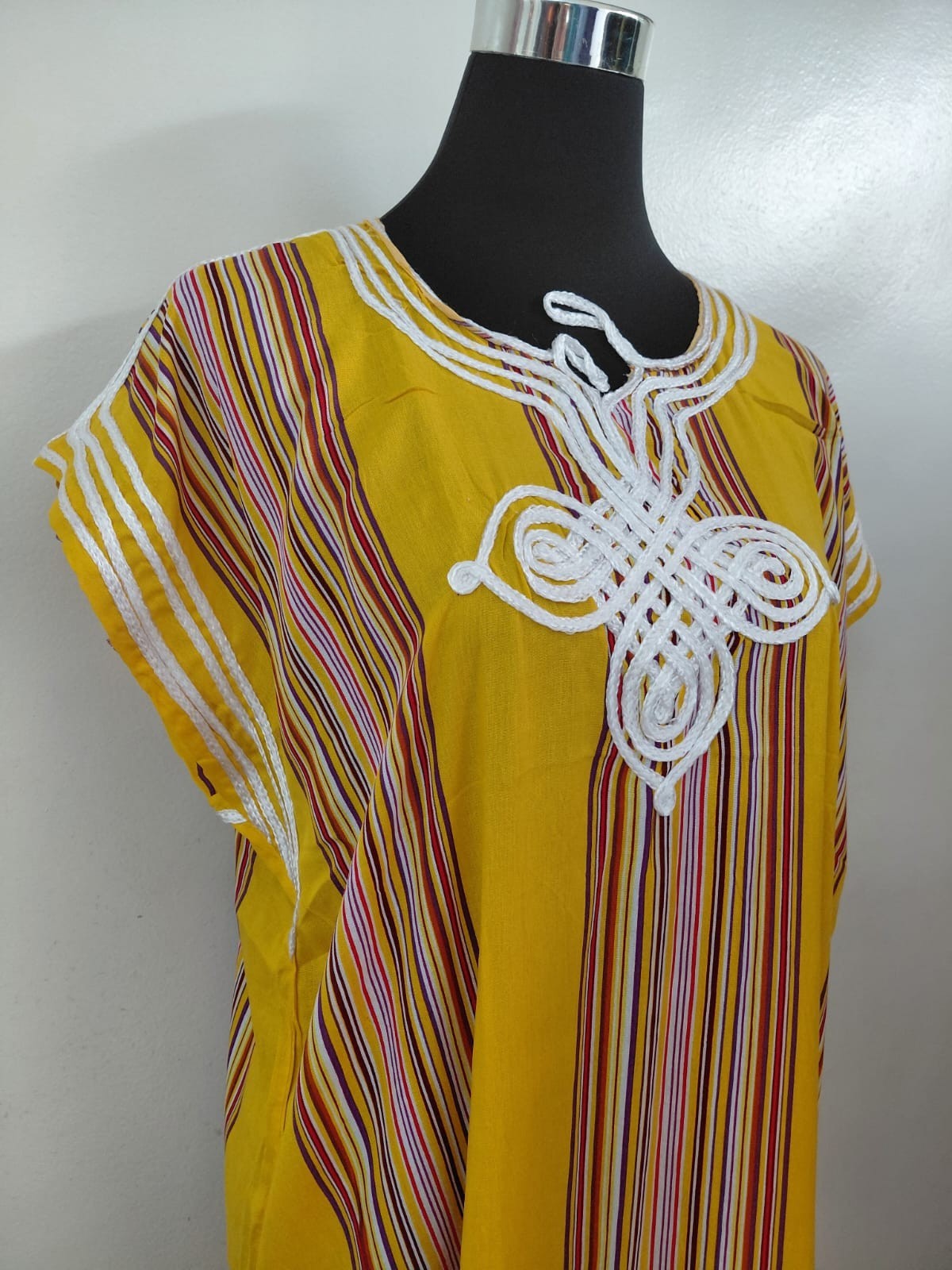Moroccan Style Kaftan Maxi Dress Embroidery Abaya boho Beach Cover Summer S M L