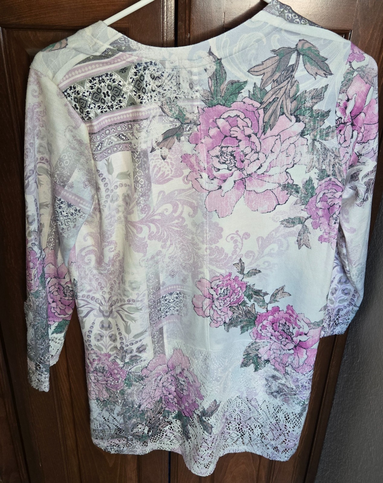 EUC – cloth & portrait Small (S) Polyester/Spandex Floral Knit Top