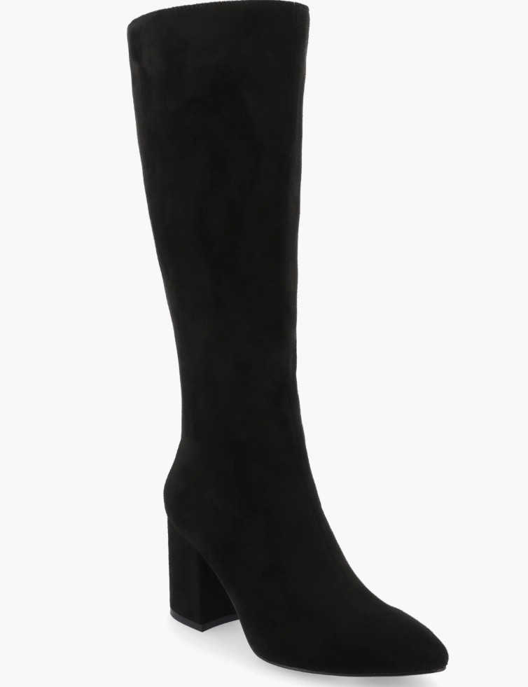 Journee Collection Ameylia Knee High Boots Black US Size 8.5W (Wide Calf)