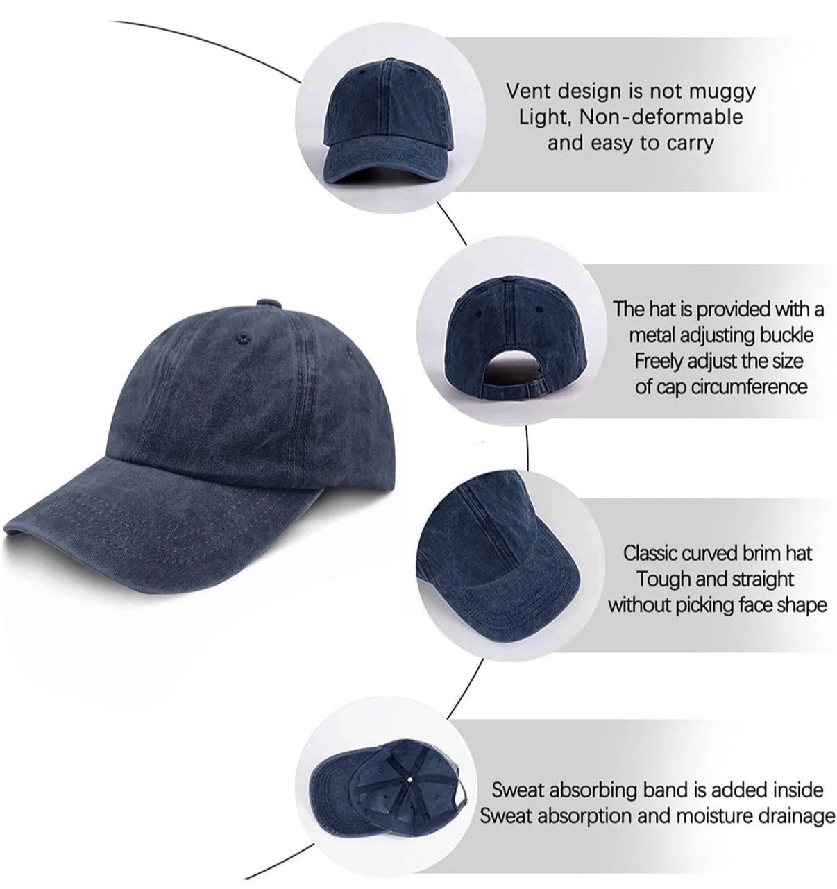 Custom Logo Hat Print Your Design Baseball Cap Personalized Name Text Adjustable