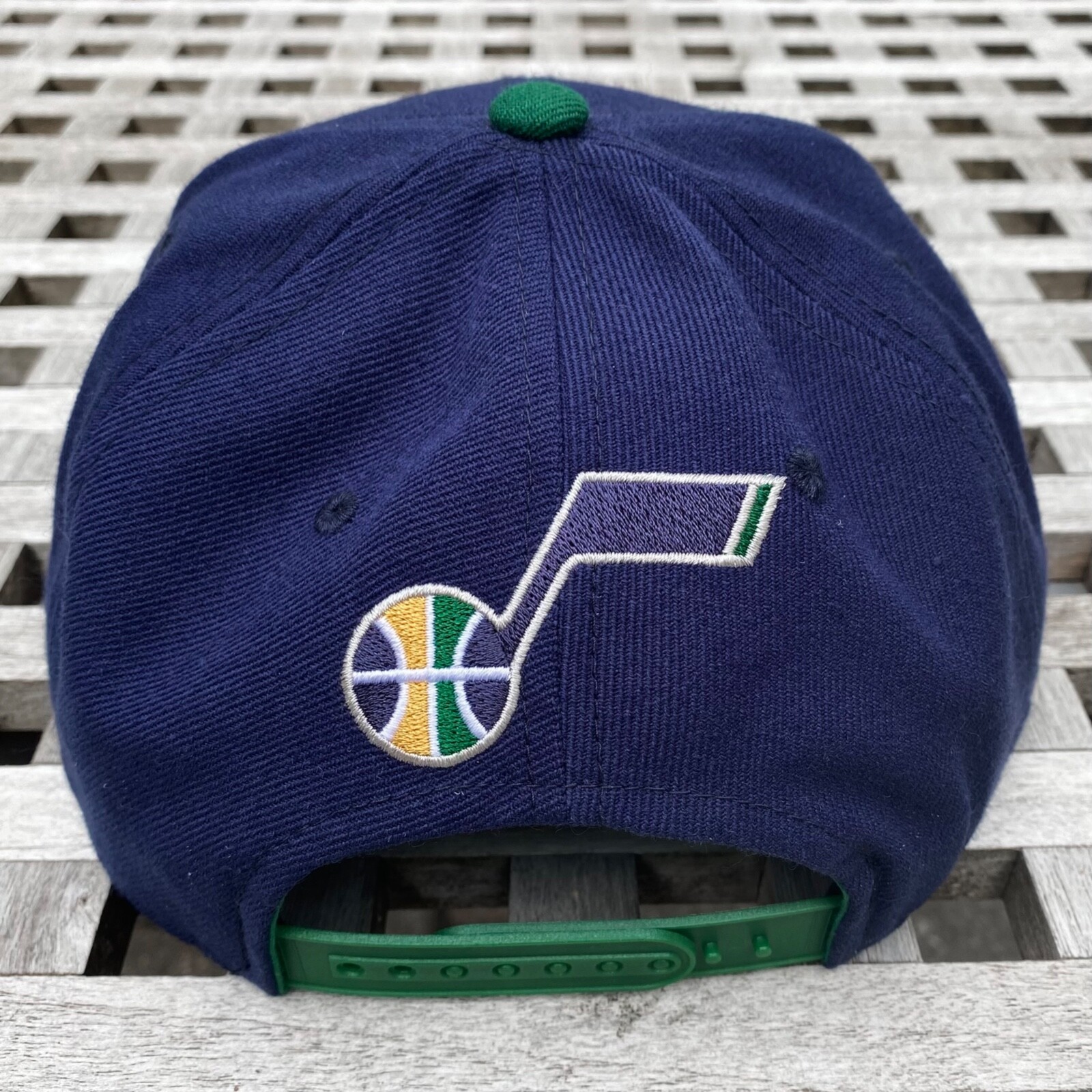 Utah Jazz Script Logo Spell Out Adidas NBA Draft 2 Tone Snapback Cap Hat