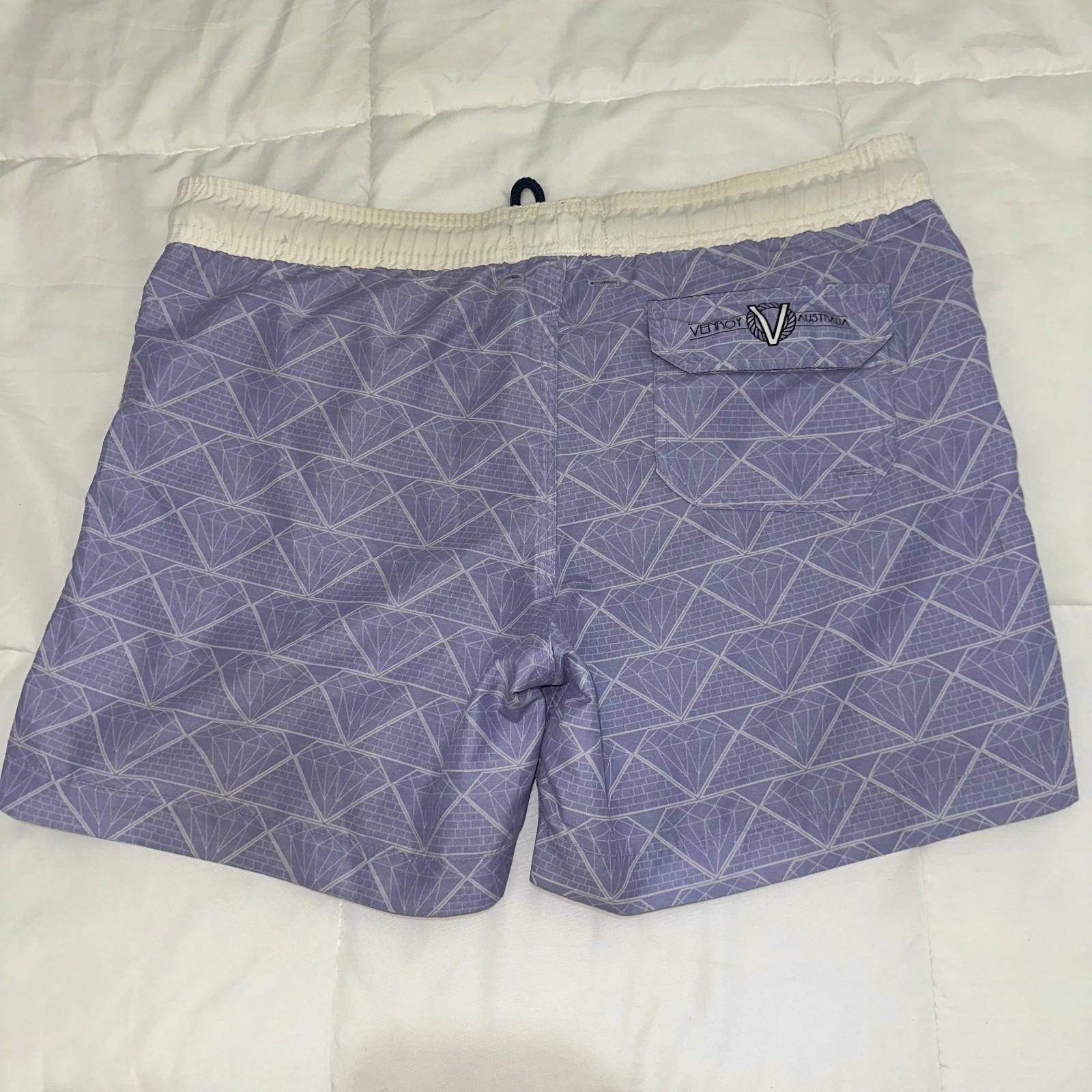 Venroy Sydney Poly Nylon Mesh Lining Purple Drawcord Swim Trunks 32/34 Mens M