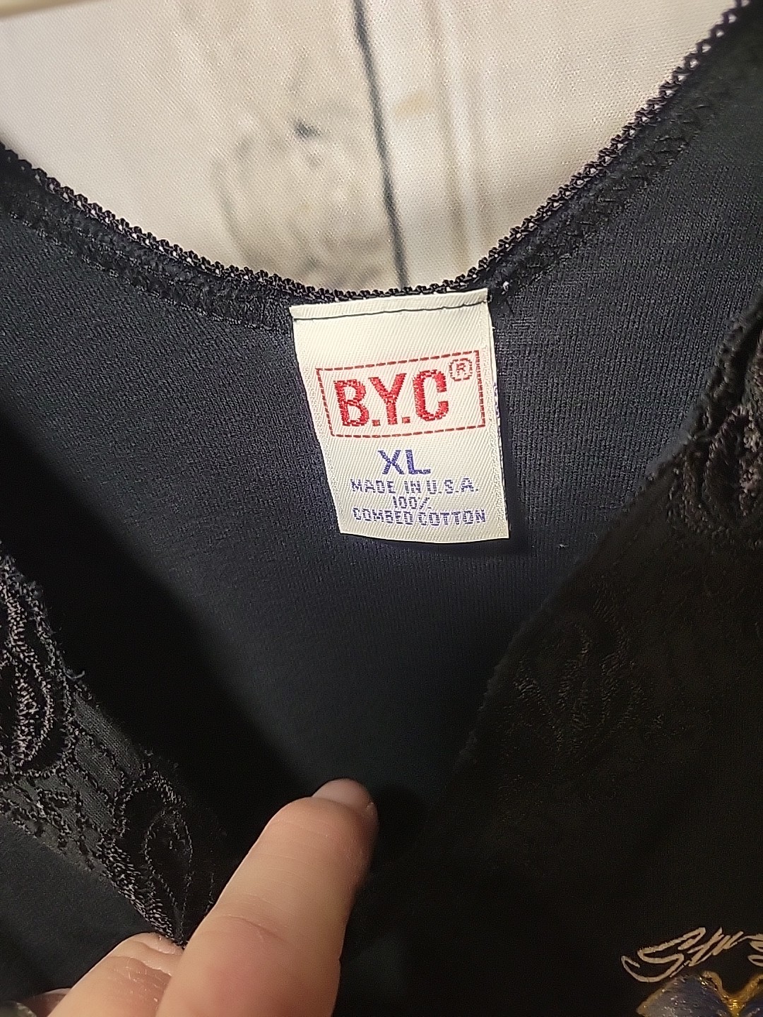 Vintage BYC Sturgis 03′ Black Hills Rally Tank Top Rose Lace Trim Neck Black XL
