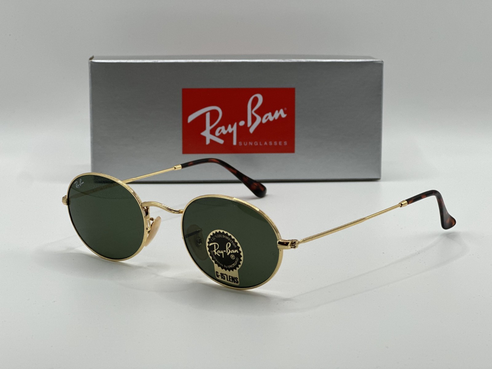Ray Ban Sunglasses OVAL RB3547 001/31 Gold Frame /Green G-15 Lens 54MM