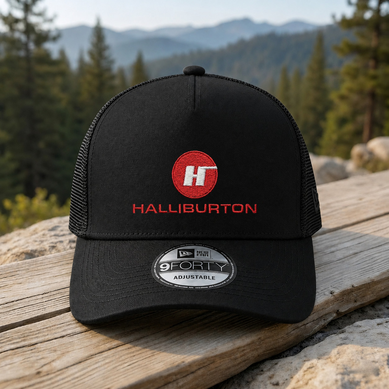 Halliburton Embroidered Logo Trucker Hat Adjustable Snapback Unisex Fit