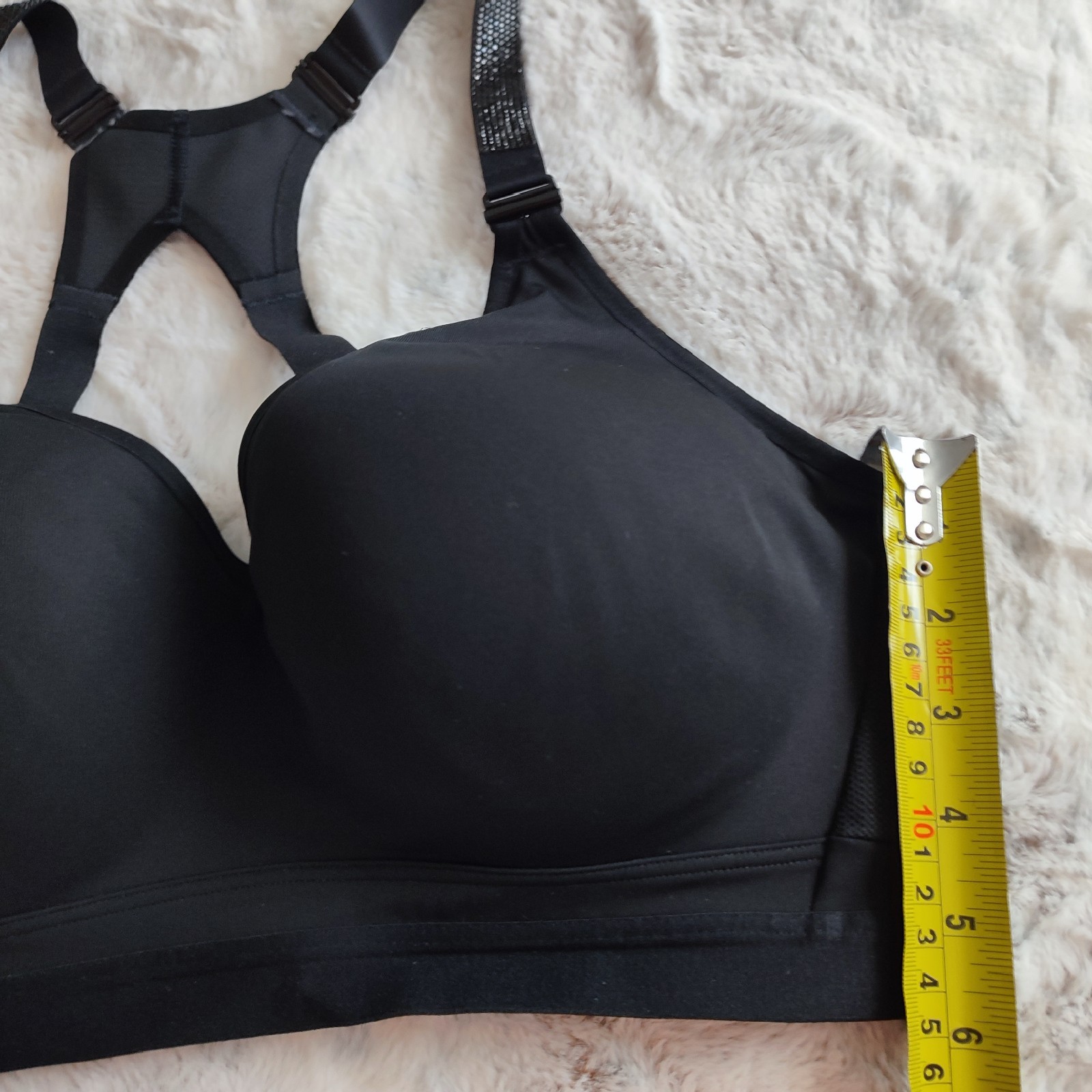 VS Incredible Max Sports Bra 38C Black High Support Rhinestone NWT