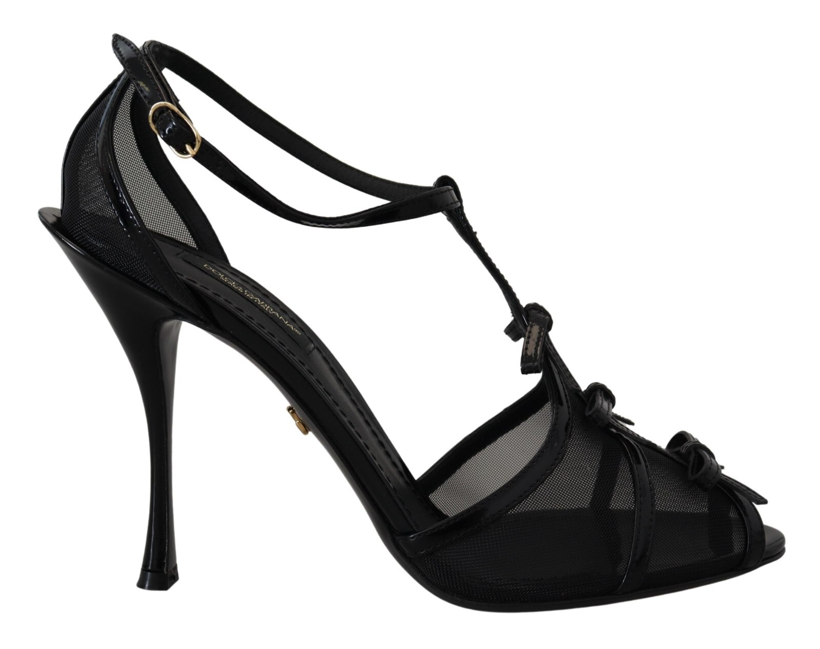DOLCE & GABBANA Sandals Black Stiletto High Heels Shoes EU38 / US7.5 RRP 1050usd