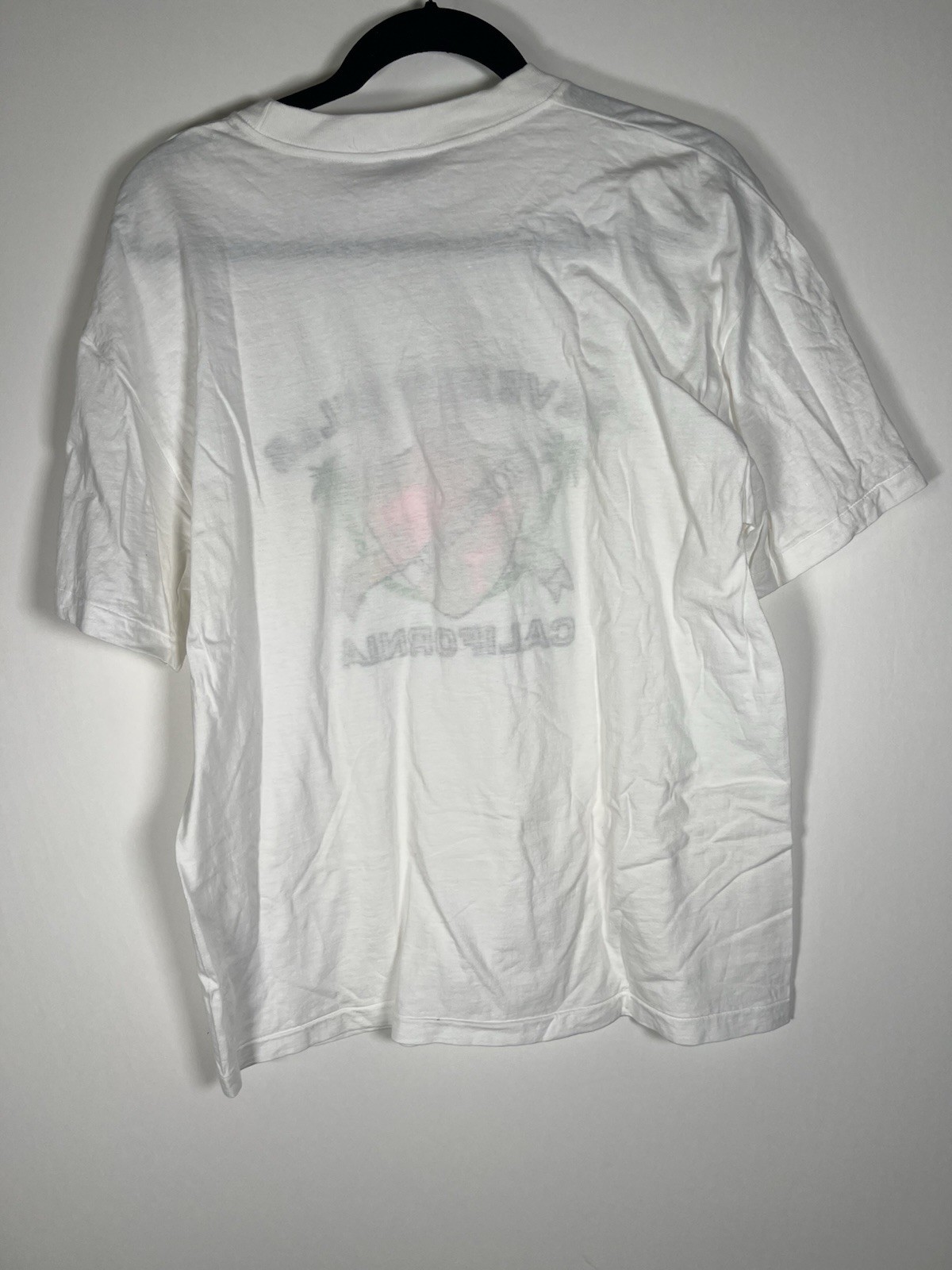 Vintage 80s BYC Beverly Hills Rodeo California white flamingo glitter tshirt L