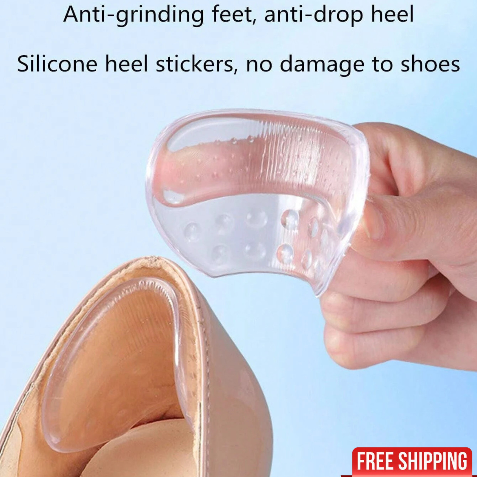 1 Pair Anti-Wear Heel Grips for Women’s Shoes Cushion Pads Prevent Blisters Slip