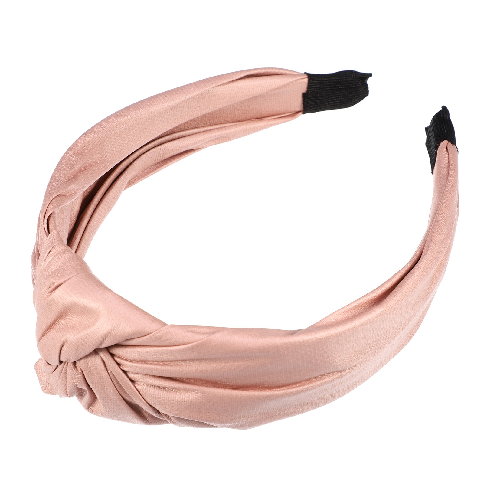 1Pcs Faux Leather Knotted Headband Cross Knot Hairband for Women Pink 1.57″ Wide