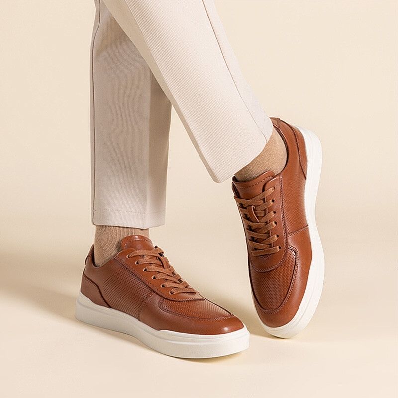 US Men PU Leather Casual Shoes City Walking Shoes Breathable Fashion Sneakers
