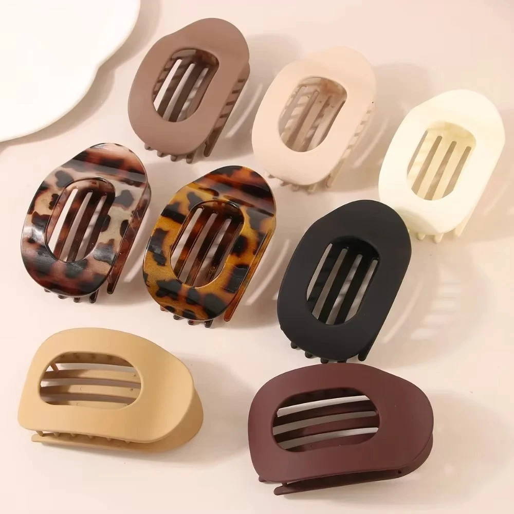 4 PCS Flat Hair Clips for Women, Lay down Claw Clip Strong Hold Square Hair Acce