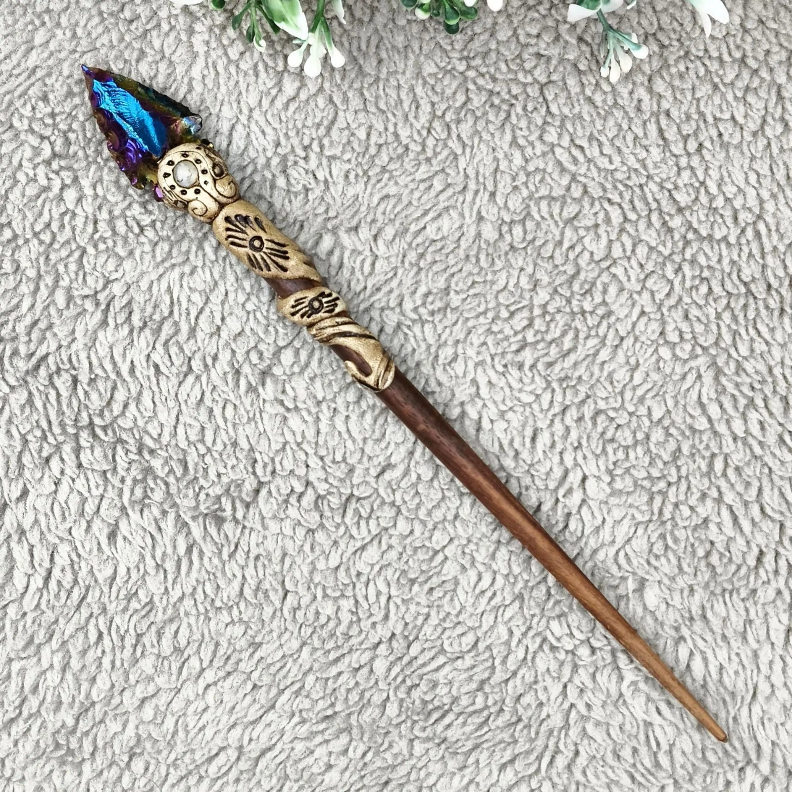 Opalite Arrowhead Hair Stick: Carved Crystal Healing Stone wholesale lot