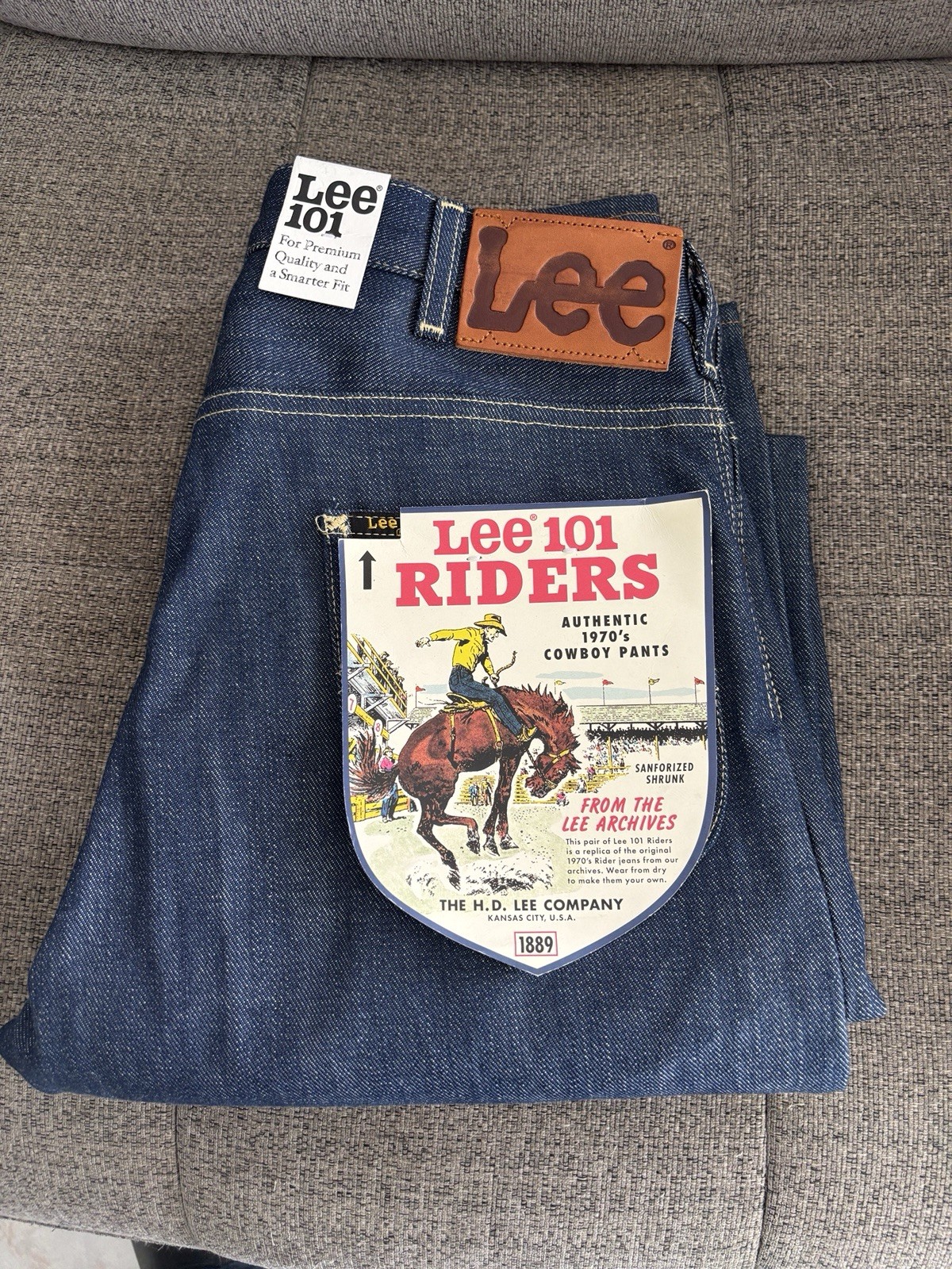 LEE Jeans 101 Japan Sanforized Selvedge Denim Made in Italy Men’s Size 36×32