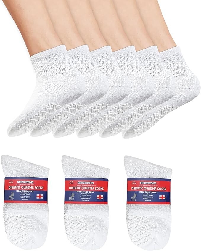Wholesale Mens Ankle Gripper Non Skid Diabetic Socks Non Binding Loose Fit Top